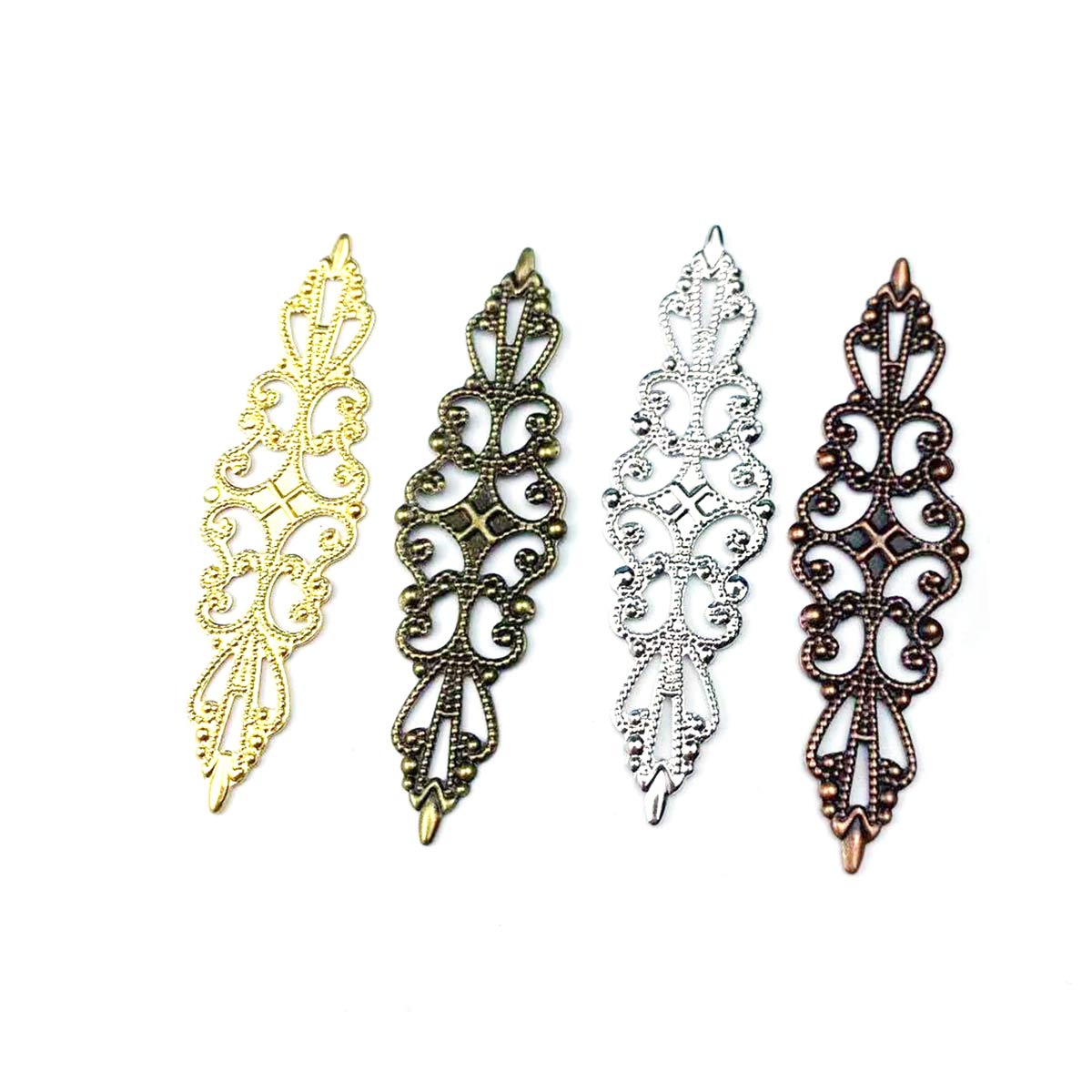 Craft Embellishments - 200PCS Hollow Rhombus Charm Filigree Flower