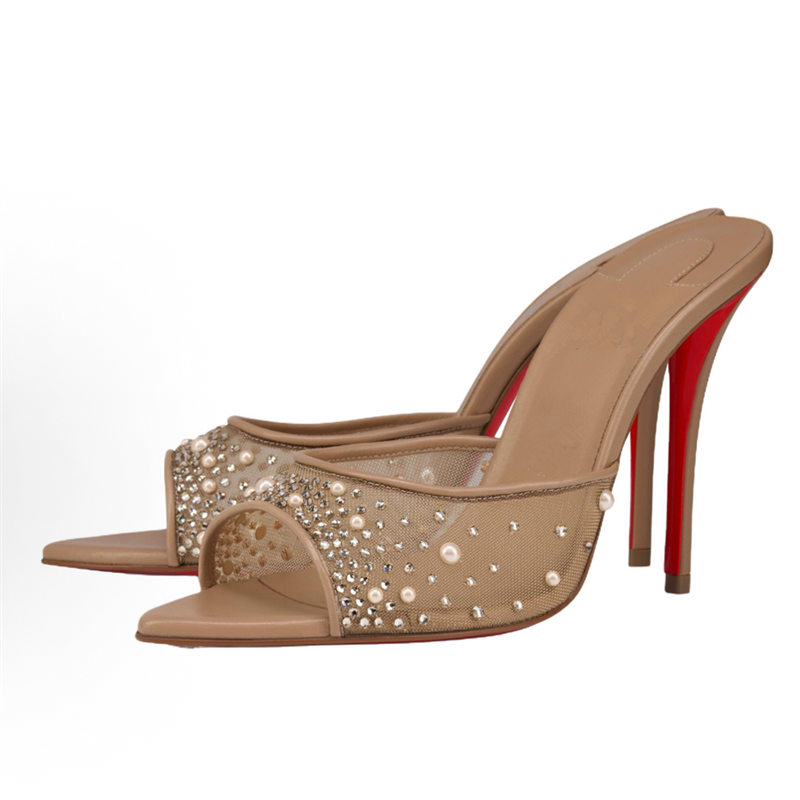 2026 Luxury Mesh Backless Mule - Sew On Rhinestone recension och pris