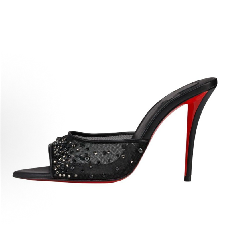 2026 Luxury Mesh Backless Mule - Sew On Rhinestone recension och pris