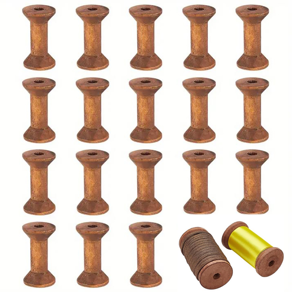 10/20Pcs Mini Wooden Bobbins E - Organza Ribbon Spool recension och pris
