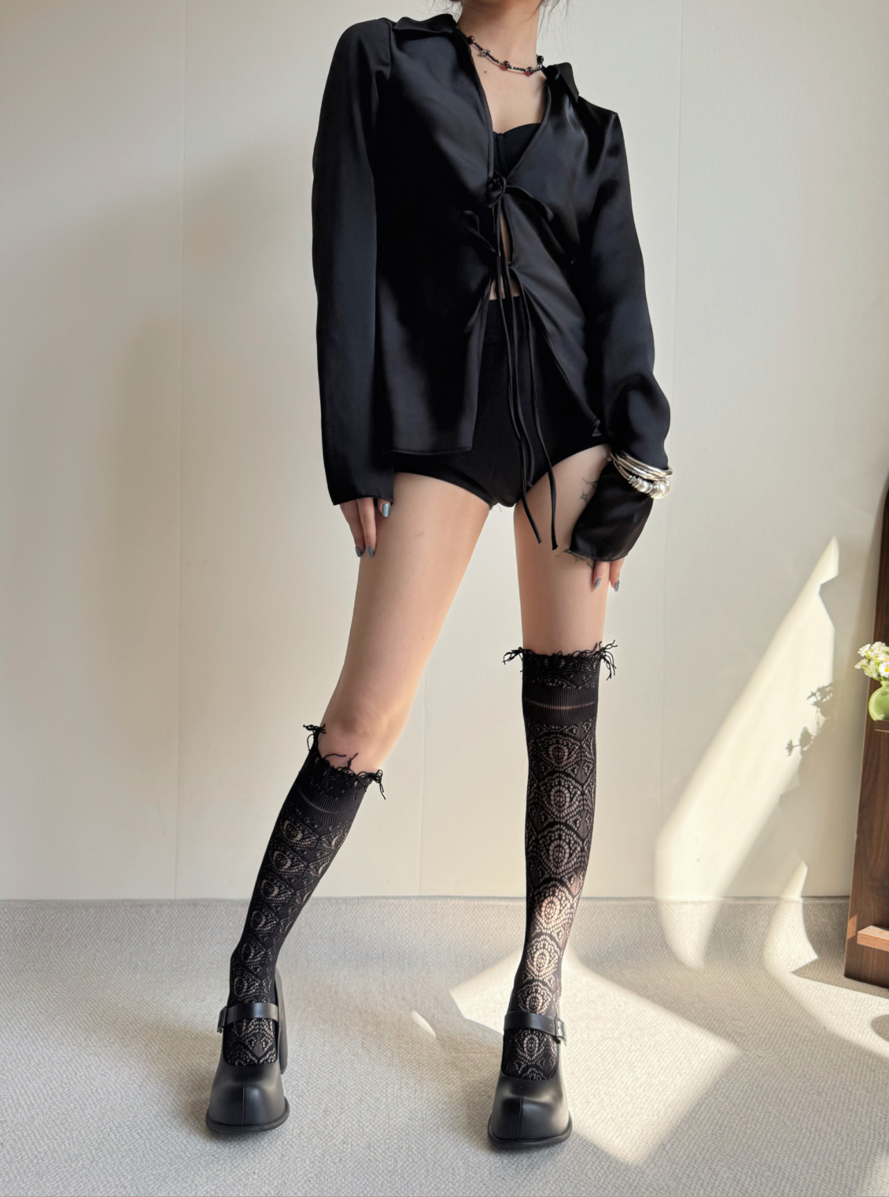 New Fishnet Stockings Women's  - Tassel Fringe Trim recension och pris