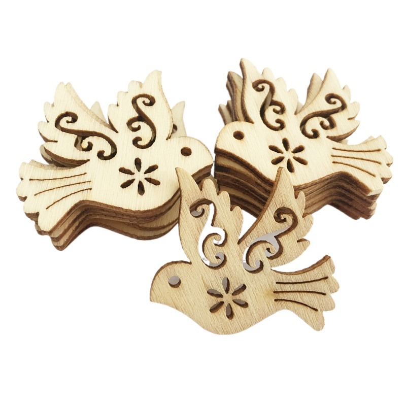 50pcs Unfinished Wooden Peace  - Craft Embellishment recension och pris