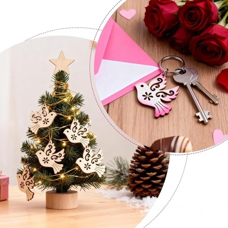 50pcs Unfinished Wooden Peace  - Craft Embellishment recension och pris