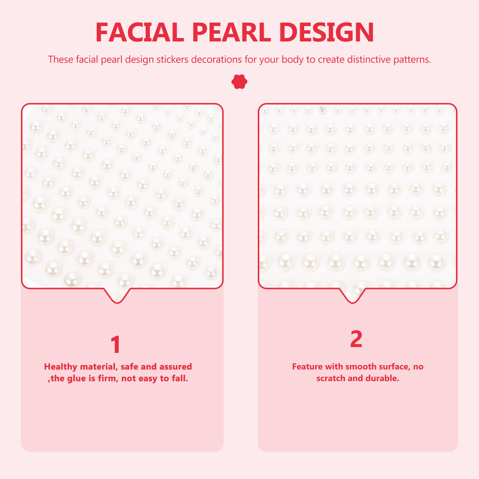 5Pcs Pearl Face Stickers Adhes - Craft Embellishments recension och pris